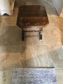 Antique table folds both side