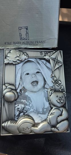 Royal Limited silver-plated baby photo album frame combo