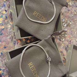 Brand New Pandora Moments Rose Bloom Clasp Snake Chain Bracelet