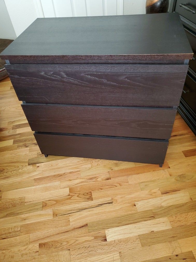 Black ikea 3 drawer dresser
