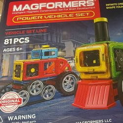 New Factory Sealed Magformers Power Vehicle 81 Piece Set 