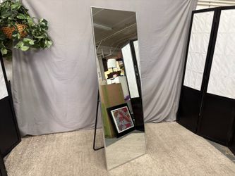 Silver Rectangular Standing Mirror