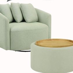 Set Of 2 Swivel Chair With Coffee Table NEW 