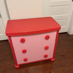 Ikea Kids Red & Pink Dresser
