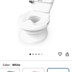 Ingenuity My Size Potty Pro 2-in-1 Potty Training Toilet, Floor Potty with Removable Potty Seat for Standard Toilets, Realistic Flushing Sound, For To