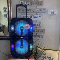 QFX doble 2x 10” Bluetooth rechargeable Party Speaker With Microphone And LED Lights 🔊🎤🎶   