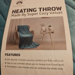 Heated Throw Blanket Soft Velvet, NEW Throw Blanket,6 Heat Settings, 50x60inches Cozy Throw Blanket,4 Time Settings,2 Hours Timer Auto Shut Off,Washab