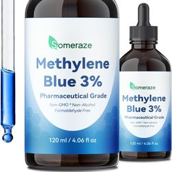 3% Methylene Blue Drops – High Purity USP Pharmaceutical Grade Blue Methylene Liquid for Humans, Cognitive & Focus Support, No Alcohol, No Formaldehyd
