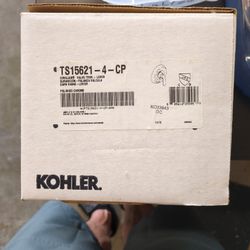 kohler ts15621-4-cp r coralais rite-temp valve trim with lever handle, h 6.5" x w 6.5" x 2.88", polished chrome

