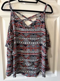 Torrid Cold Shoulder Aztec Print Top