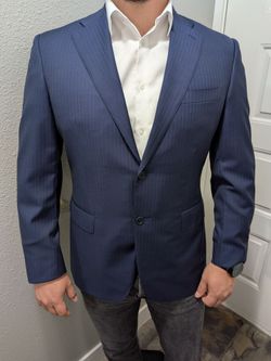 Canali Men's Navy Blue 100% Wool Suit Jacket – 40R – Made in Italy