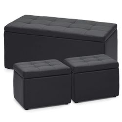 Storage Ottoman Bench Cube Set