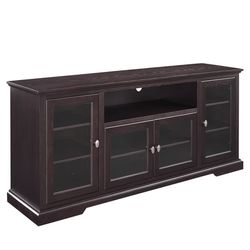 70" Highboy style wood TV stand Matte Black