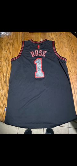Adidas Derrick Rose Chicago Bulls "Blackout" Jersey - Men's M