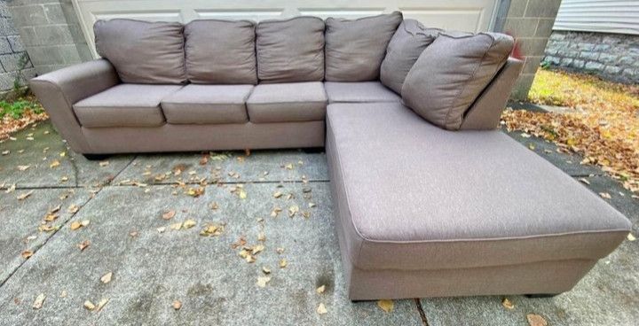 2 Piece light Brown/Neutral Sectional For Sale (Free Local Delivery)