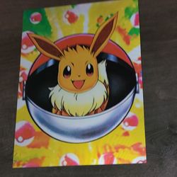 Eevee in Pokeball 3D Holographic Lenticular Pokemon Poster