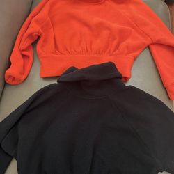 Warm Cropped Turtle Neck Fleece Sweaters 