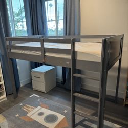 Free Twin Loft Bed + Mattress + Cover