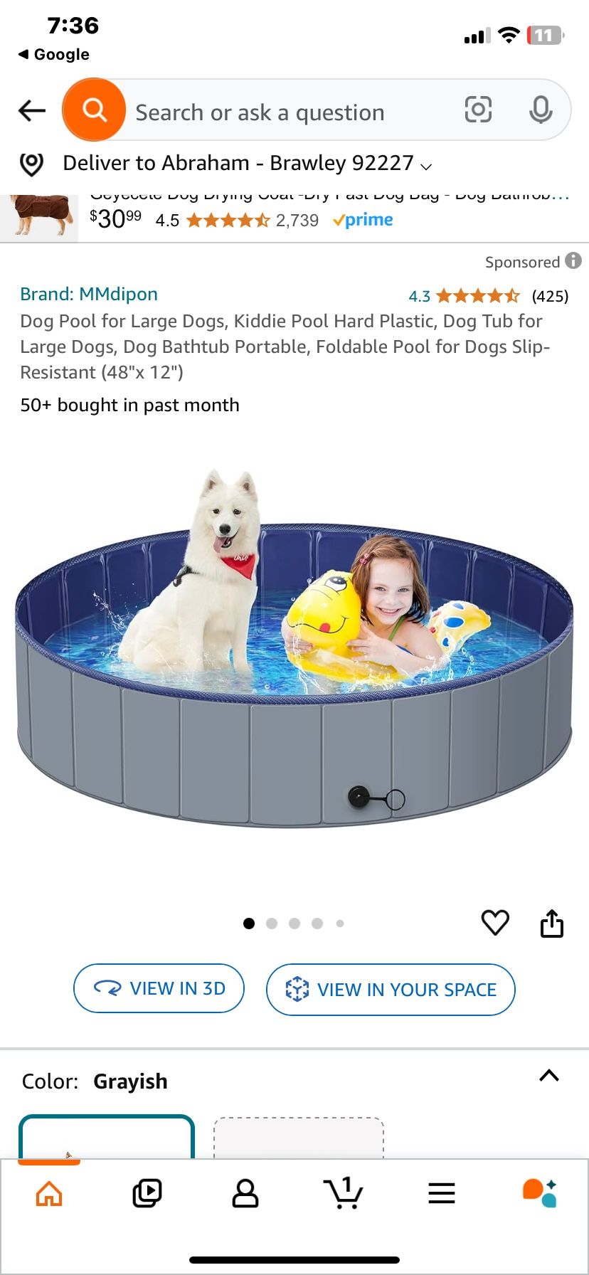 Folding Dog pool $10