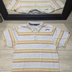 Y2K 2000s Billabong Striped Polo Embroidered Logo