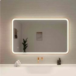 LED mirror, gold frame