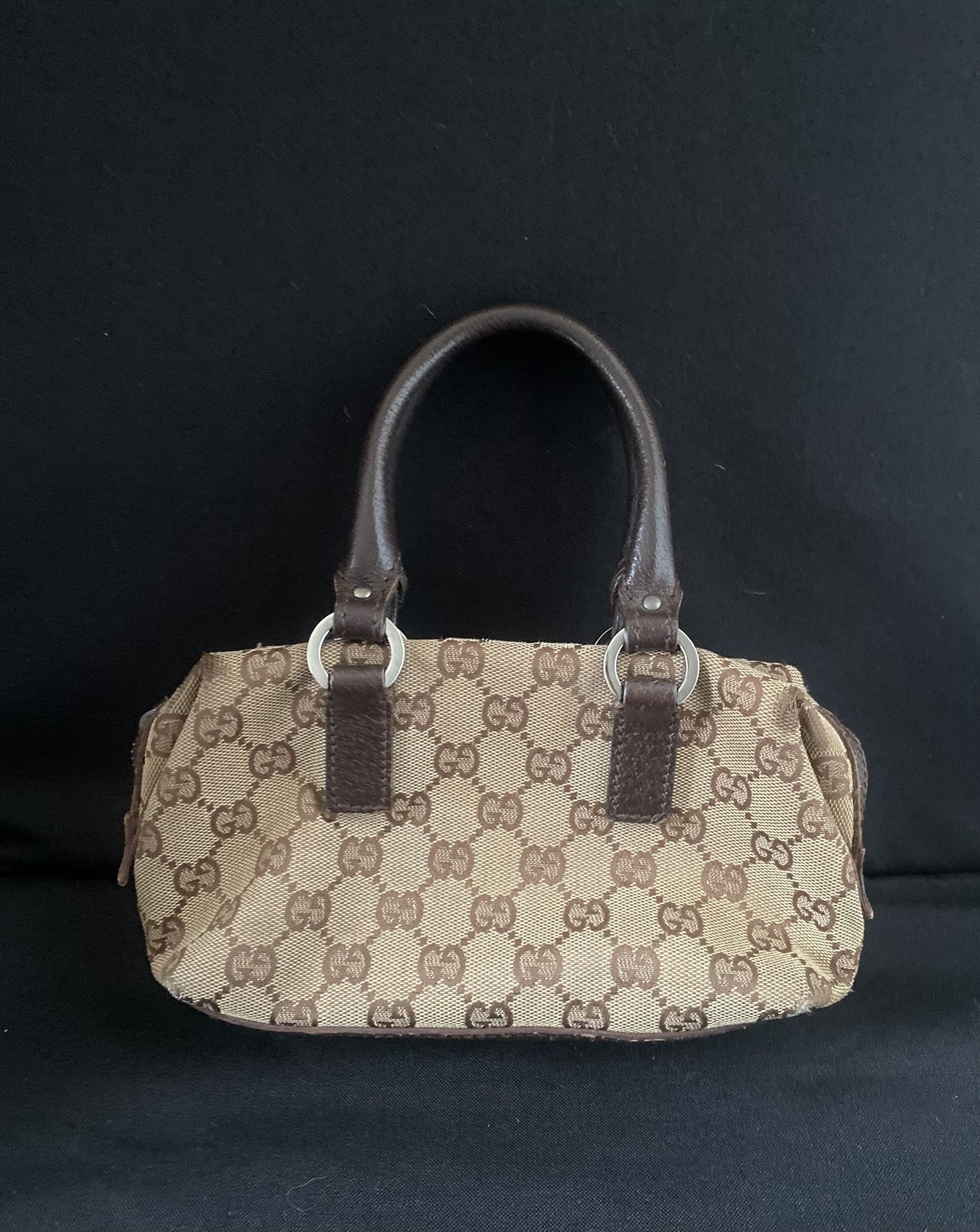 Mini Bag in Brown and Tan EUC Vintage GG Gucci Monogram Boston Purse Handbag