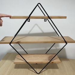 Wood + Metal Wall Shelf