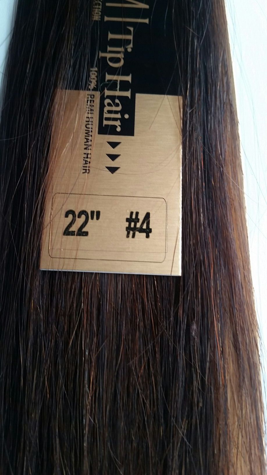 22 " itips human hair extensions Remy - brown #4 (5 packs )