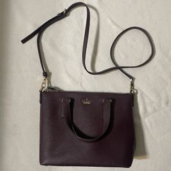 Kate Spade New York Cameron Street Leather Tote Plum Gold Accents