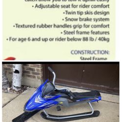Kids Snow Sleds With Steering Wheel And Breaks $60 Each