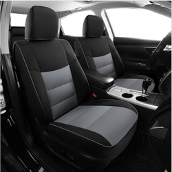 GXT Custom Car Seat Covers Fit for 2013-2018 Nissan Altima S, SV, SR,SL, Front Rear Waterproof Leather Car Seat Covers(Black and Grey)