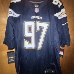  *NEW* Nike Men's NFL Los Angeles Chargers Joey Bosa Jersey in size L. This officially licensed jersey features the player's name and number, making i