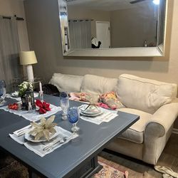 Blue Grey Farm Table With 2 Leaves