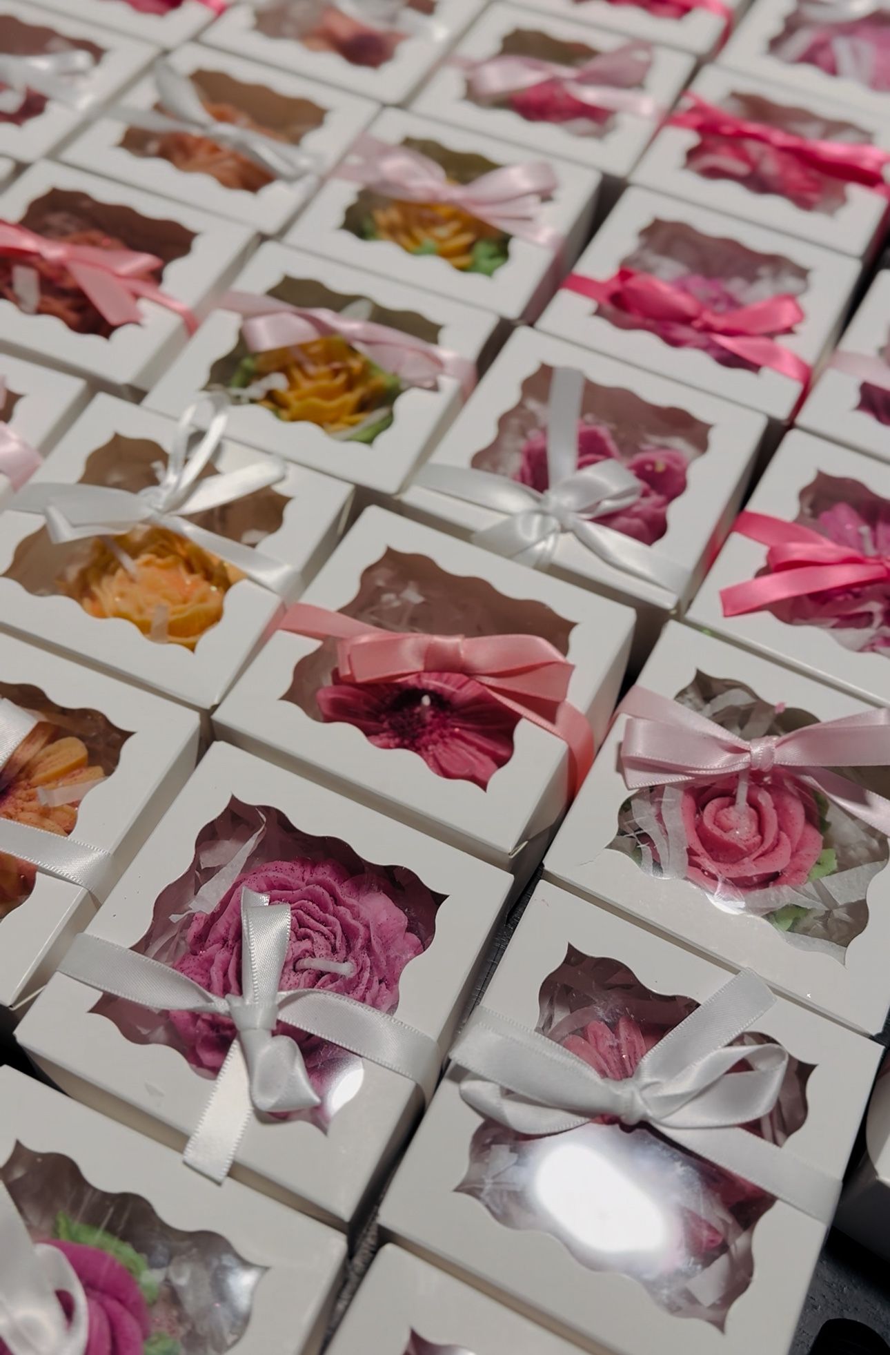 Handcrafted flower Candles- Perfect Party Favors