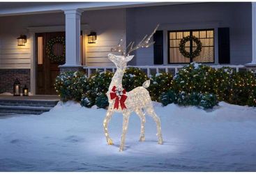 NEW Christmas 4.5 ft LED Deer with Bow