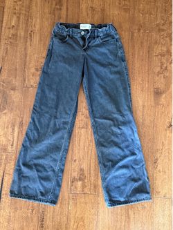 Abercrombie kids black, low rise baggy jean
