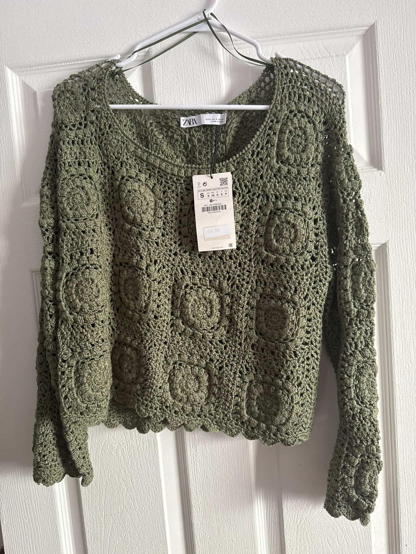 Zara Embroidered Knit Sweater