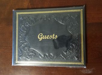Black Leather Guest Sign-in Book