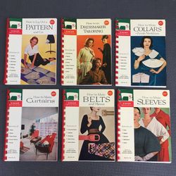 Lot of 6 Vintage Singer Sewing Machine Library Comb Bound Books