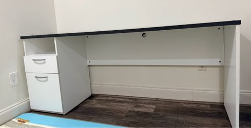 Modern Two-Tone Desk with Drawers from Costco