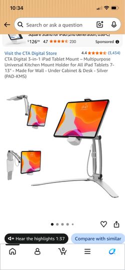 iPad/tablet 2 in 1 kitchen mount stand
