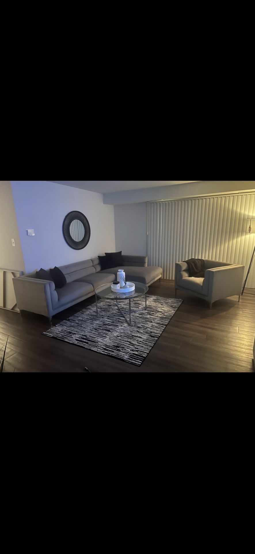 Grey Sectional And Chair