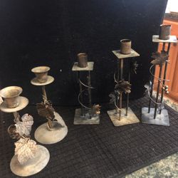 Brass Candle Holders - 2 Sets