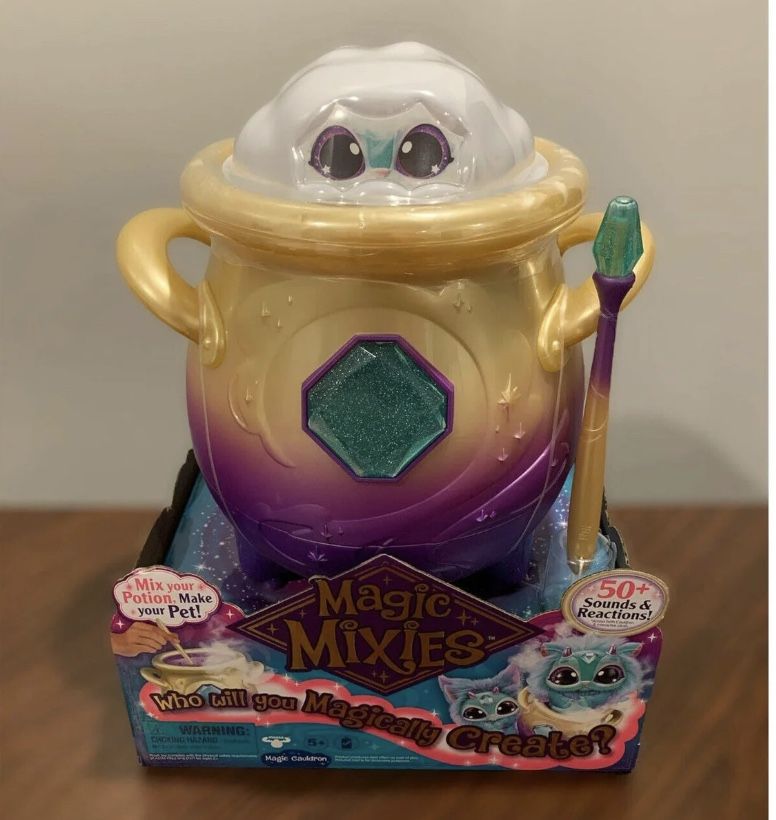 Magic Mixies Magical Misting Interactive Cauldron With 8” Blue Plush 