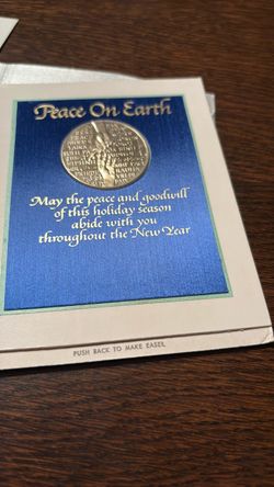 Franklin Mint 1967 Peace On Earth Greeting Card Sterling Silver .925 Medal