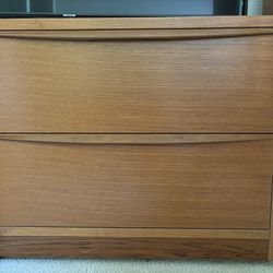 Solid Wood Filing Cabinet & Hutch