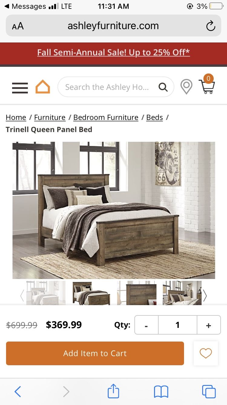 Bed Frame Ashley Furniture / Dresser Option