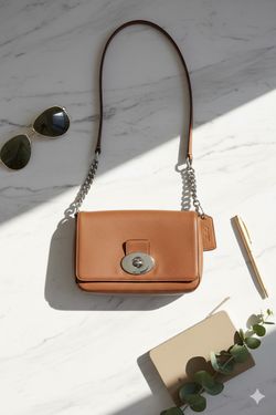 Brown Pebble Coach Crossbody Bag