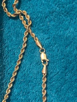 10kt gold 22-24 inc rope chain 6g