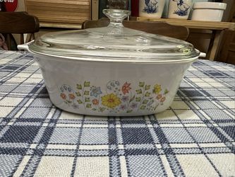 Vintage Corning Ware Spring Meadow Casserole Dish